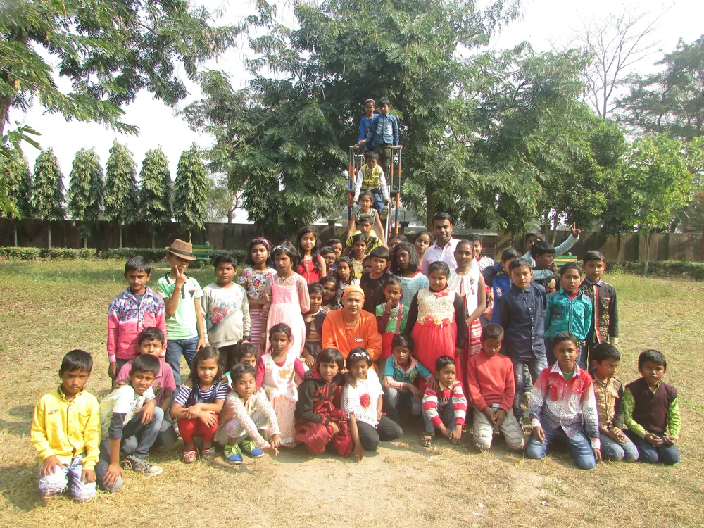 Children of the free coaching centre with their teachers at the Math